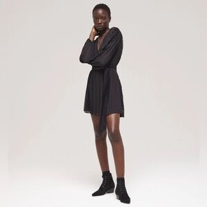 The Kooples | Black Accordion Mini Dress